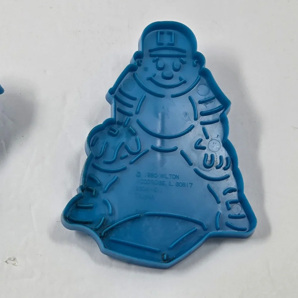 Vintage 1990 Wilton Baseball Cookie Cutters Set of 4 Blue Plastic 2304-1511